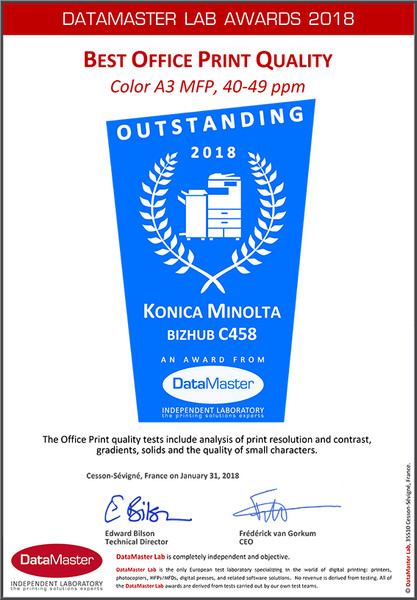 Konica Minolta Datamaster Awards 2018